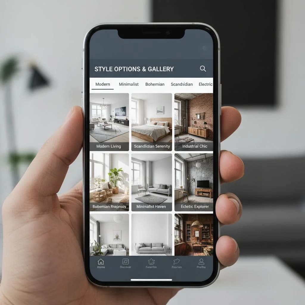 Schritt 2: Stil auswählen – So einfach funktioniert die Raumplaner App von DecorAI